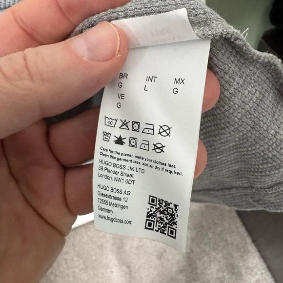 Mens Hugo Boss Long Sleeve Waffle Shirt Size Large Black Label Like NEW - Picture 7 of 9